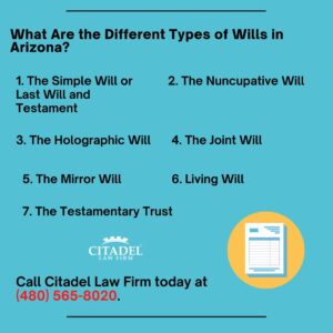 Image wit the Different Types of Wills in Arizona